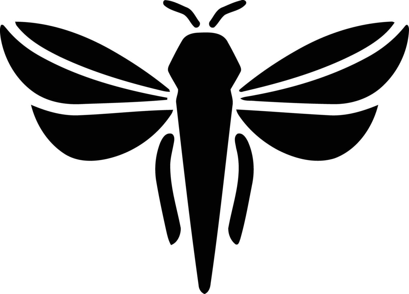Simple and elegant black and white silhouette of a moth vector