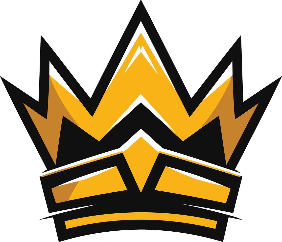 Bold and edgy black and gold crown logo, perfect for branding or design projects vector