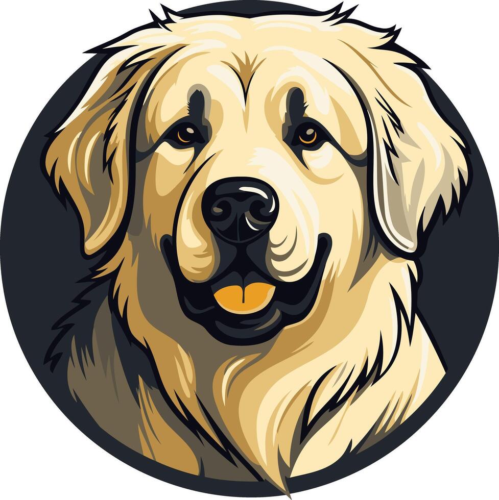Friendly golden retriever dog with a warm smile, perfect for pet products, animal care, and dog training businesses vector