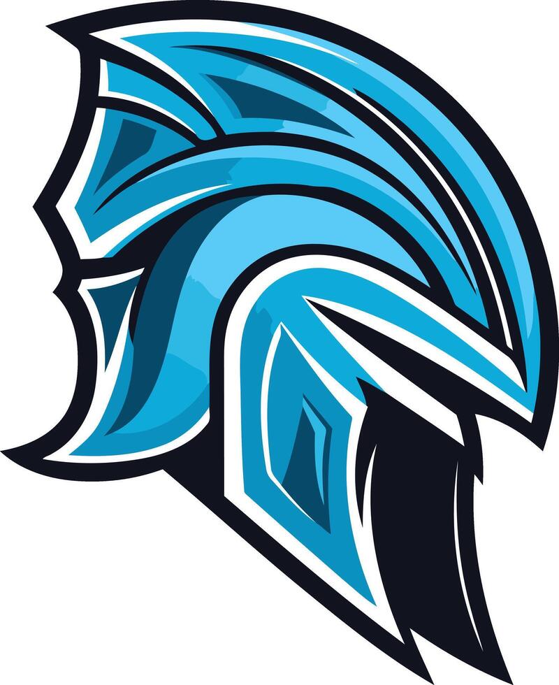 A bold, stylized blue spartan helmet logo, perfect for esports teams, gaming brands, or any company seeking a strong, warrior like image vector
