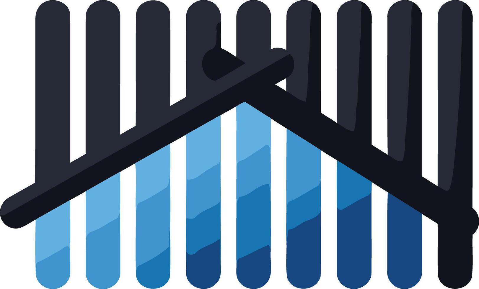 Abstract logo design featuring a blue and black color scheme vector