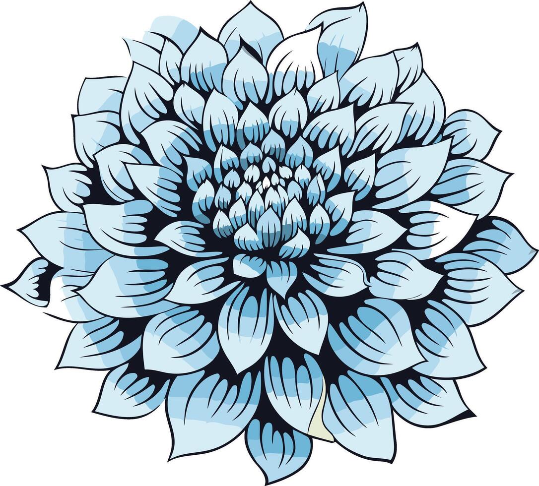 A delicate blue flower with intricate petals, perfect for adding a touch of elegance and beauty to your designs vector