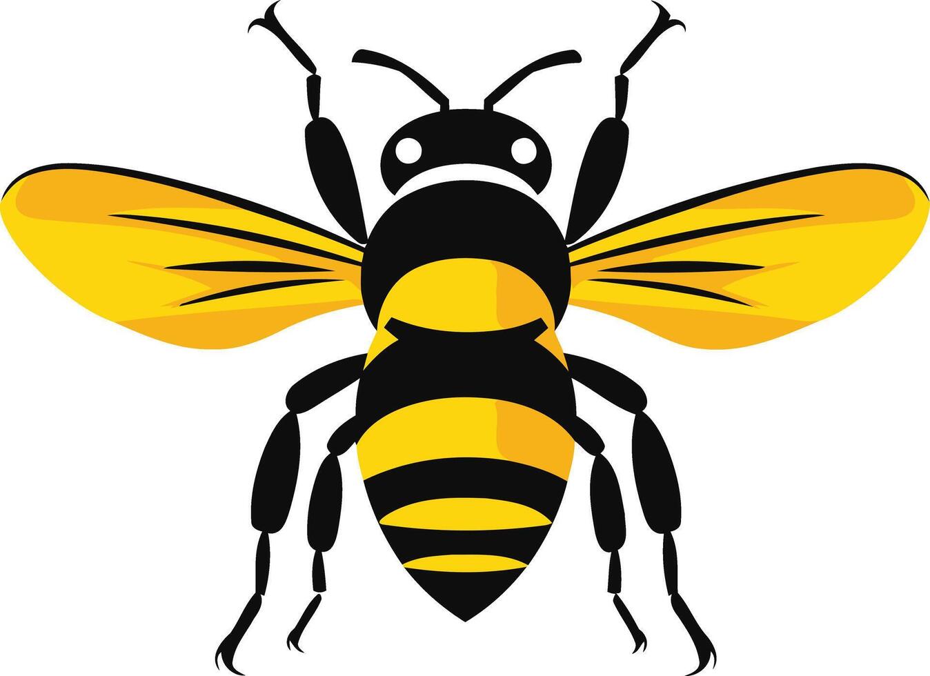 A simple, yet eye catching cartoon bee illustration perfect for branding, logo design, or educational materials vector