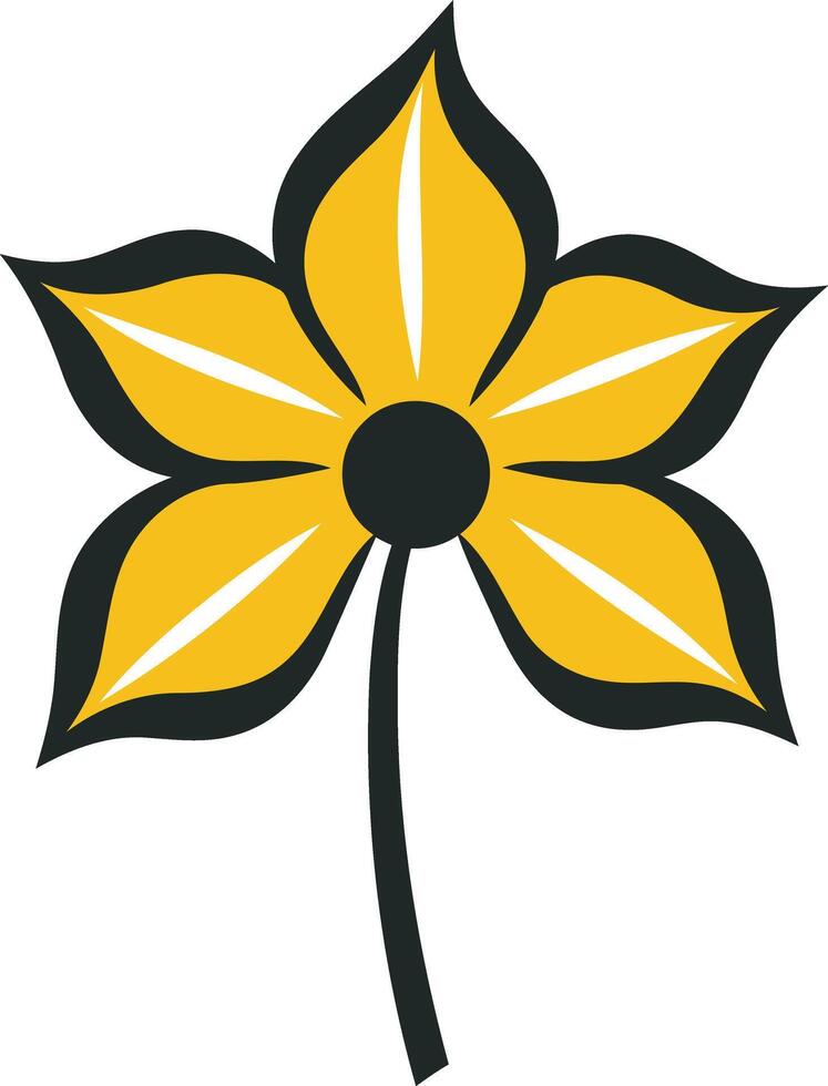 Simple and elegant yellow flower design, perfect for logo, branding, or decoration vector