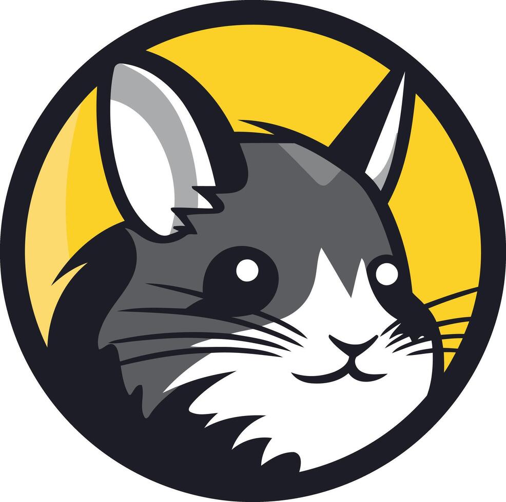 Cute cartoon cat with big eyes and a happy expression, perfect for pet related businesses or products vector
