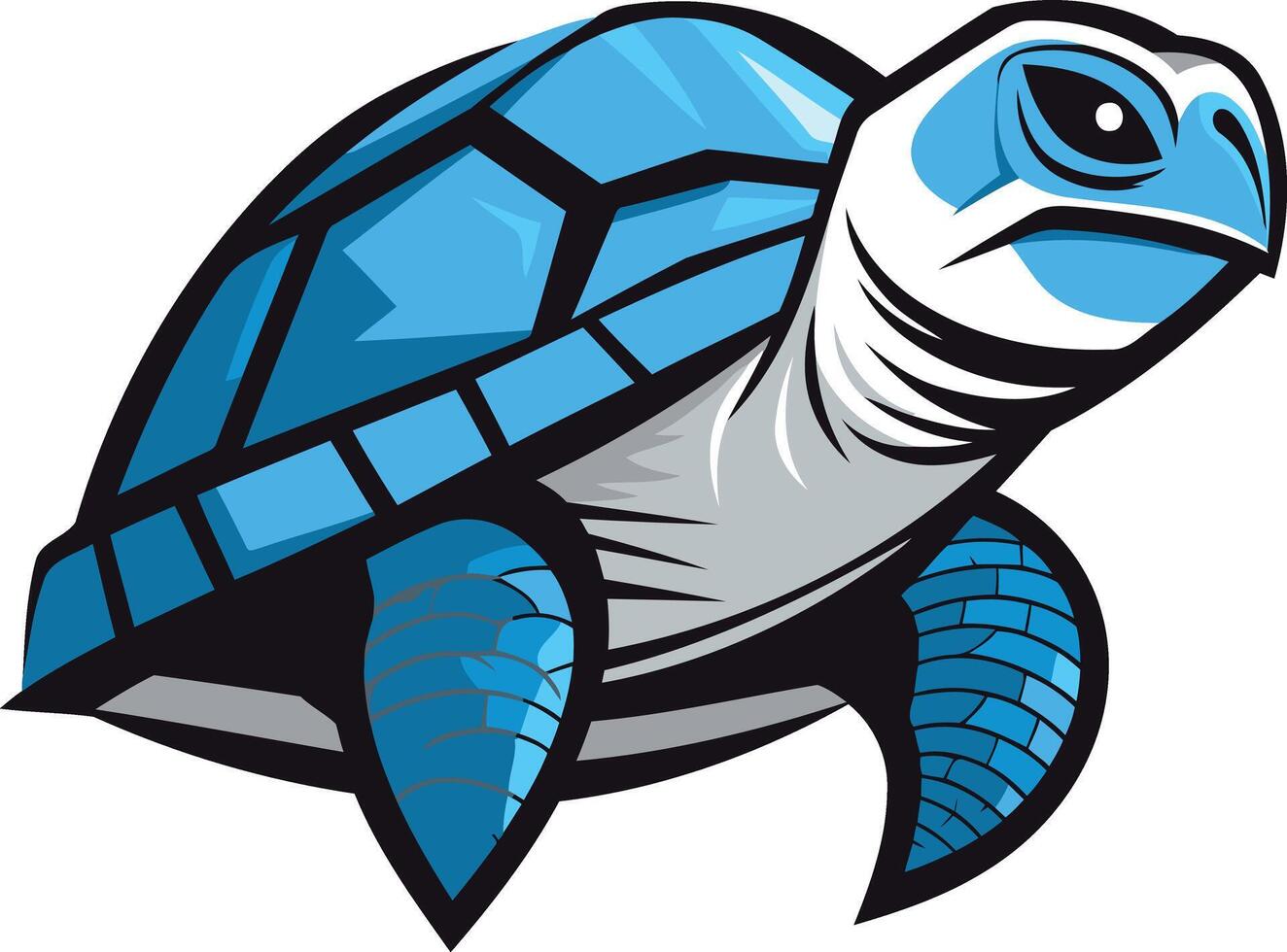 A fierce and stylized blue turtle mascot design, perfect for sports teams, brands, and gaming vector