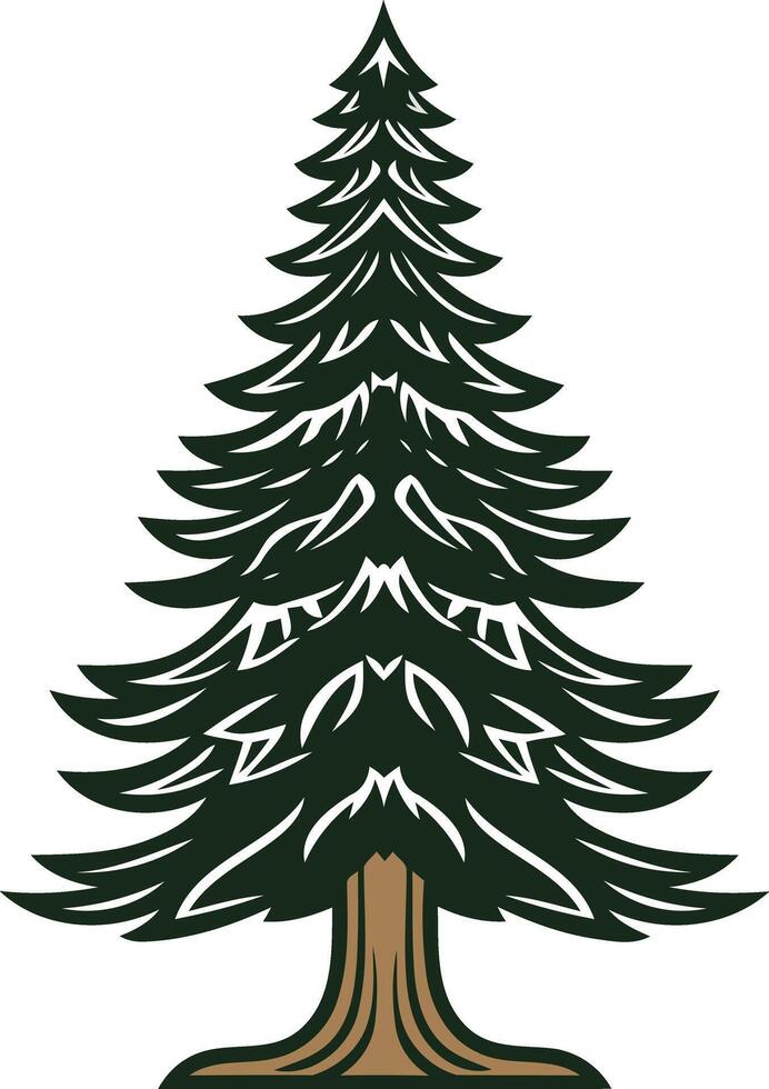 Stylized Illustration of a Pine Tree vector