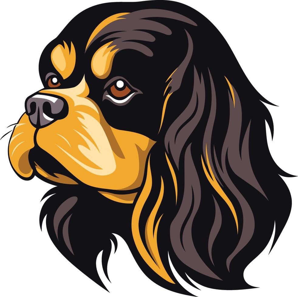 A detailed illustration of a cavalier king charles spaniel, showcasing its distinctive features vector
