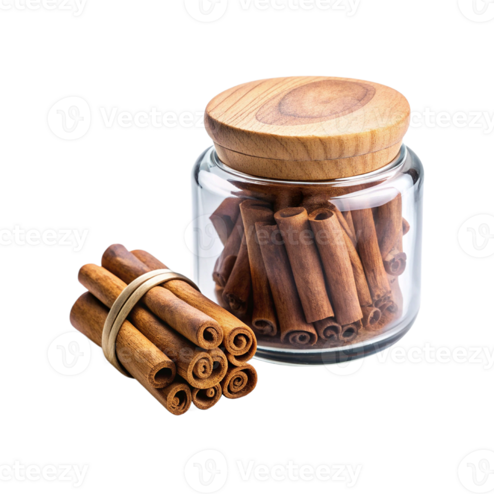 cinnamon sticks in a glass jar png
