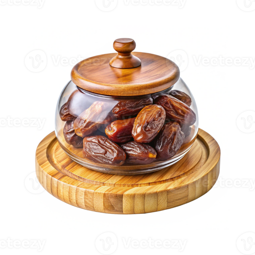 a clear glass jar filled with dates png