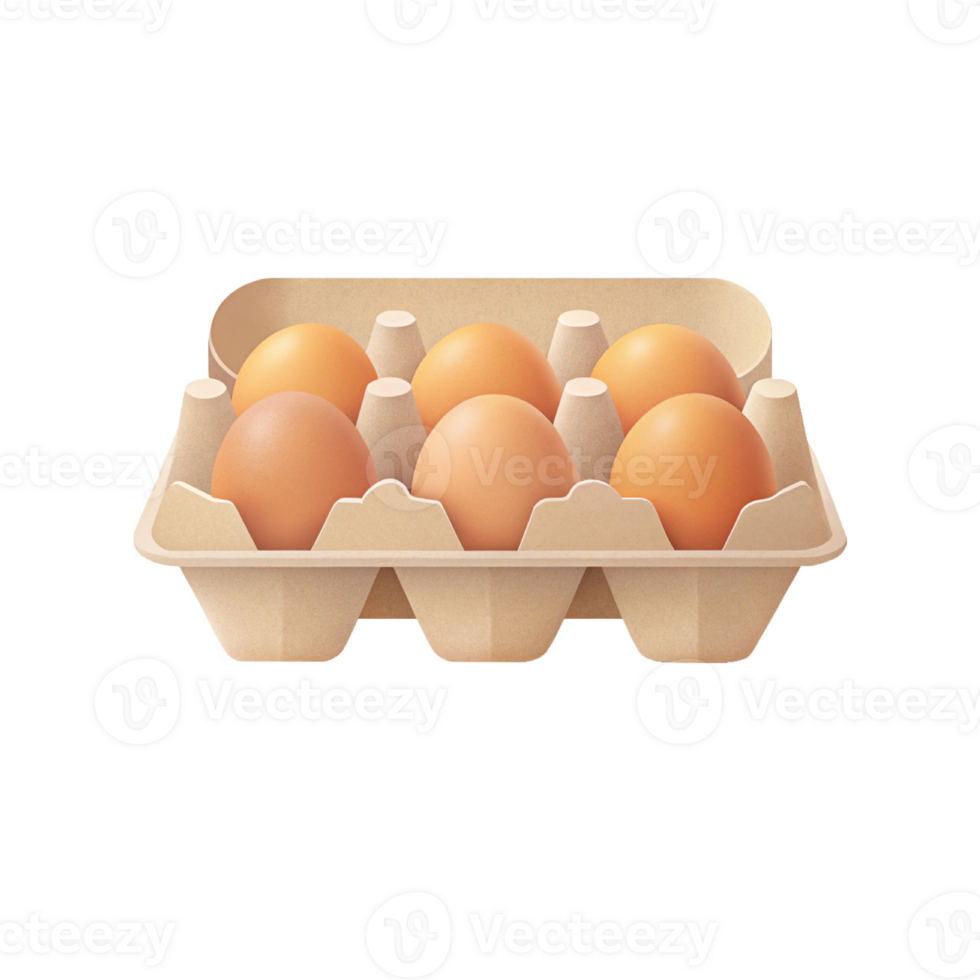 brown six eggs in a box png