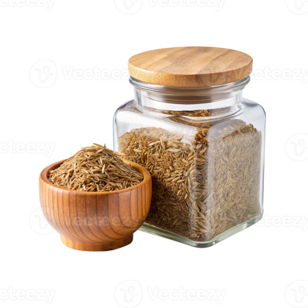 cumin seeds in a glass jar png