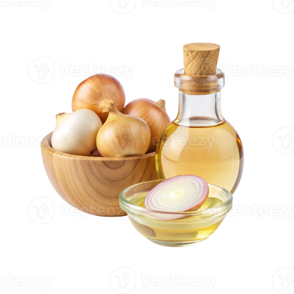 clear glass bottle filled with onion oil png
