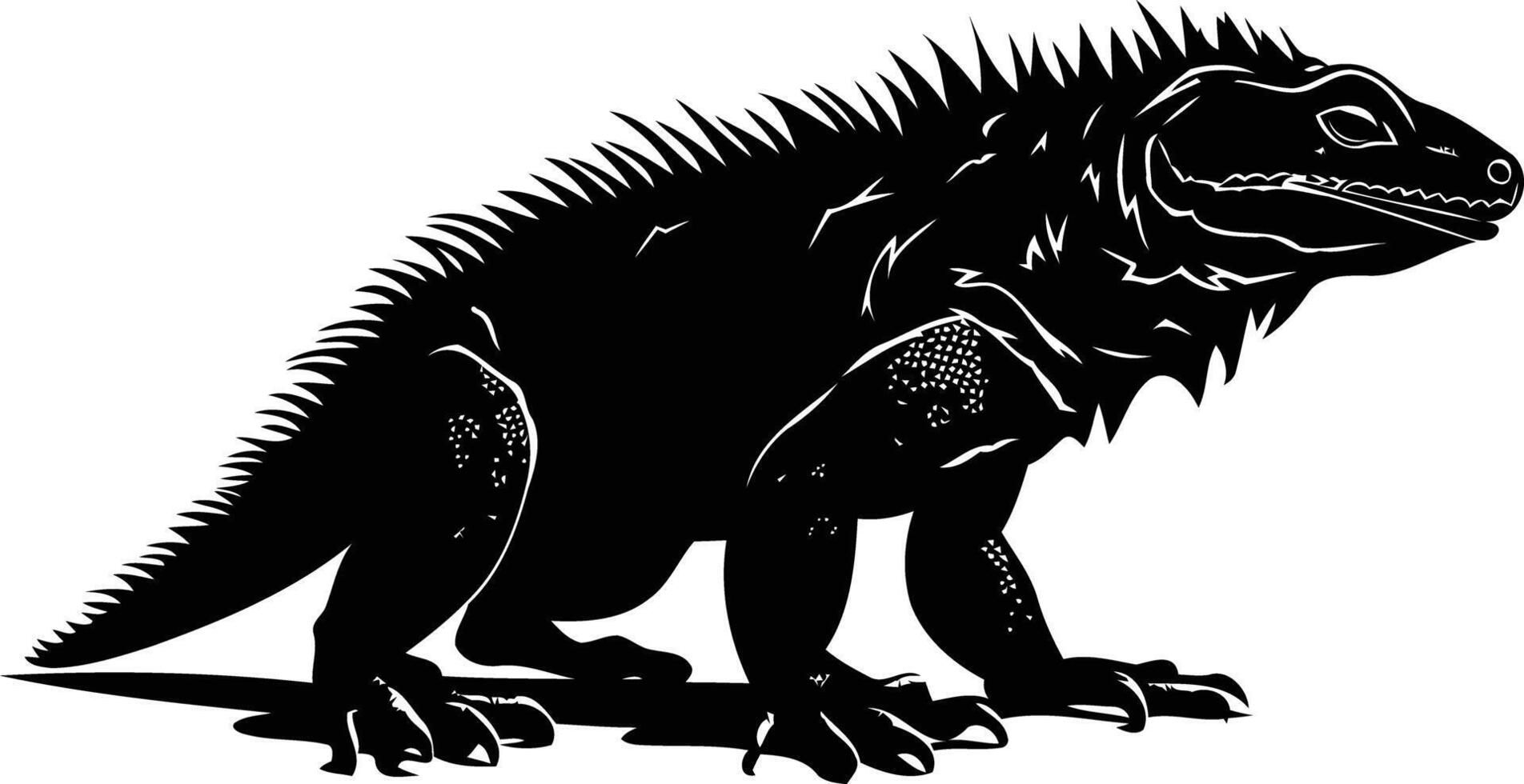 A striking silhouette of an iguana, perfect for logos, branding, and design projects that require a strong, reptilian image vector
