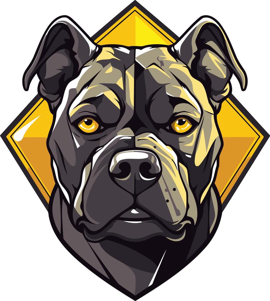 Powerful and fierce, this logo features a detailed illustration of a pit bull's head, showcasing the breed's strength and loyalty vector