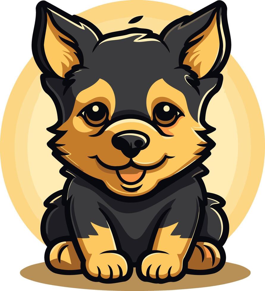 Adorable cartoon puppy with big eyes and a happy expression vector