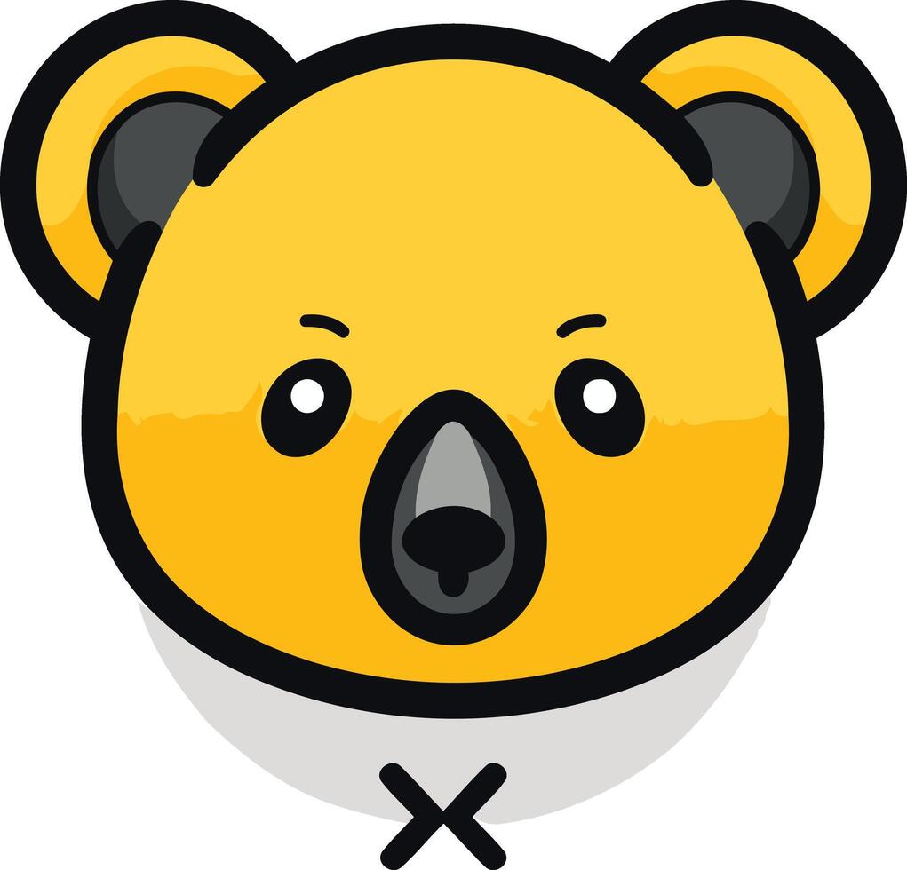 Cute cartoon koala emoji with a grumpy expression vector
