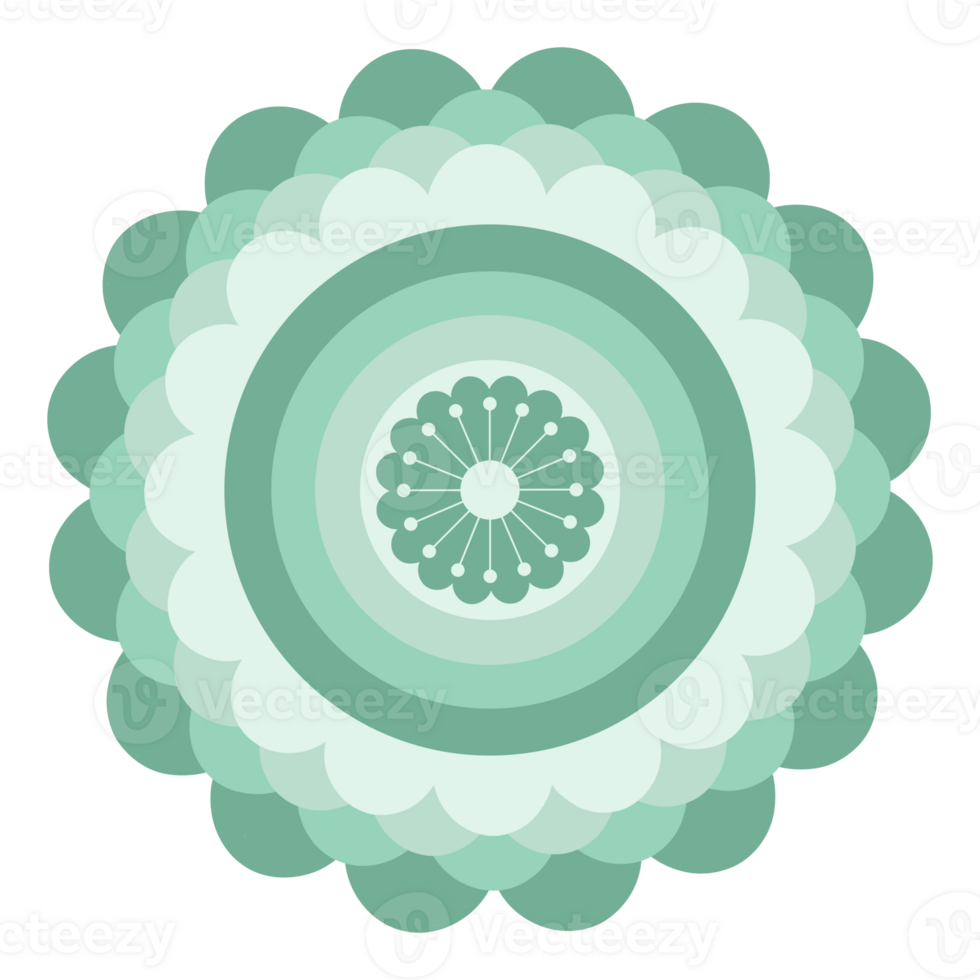 Rosette Style Flower In Shades Of Green png