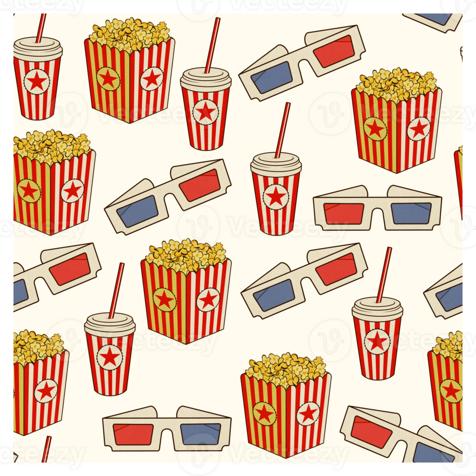 Seamless Retro Cinema Pattern png