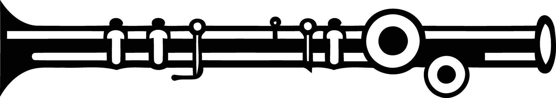 Simple black and white illustration of a flute, perfect for website design, music apps, or educational materials vector