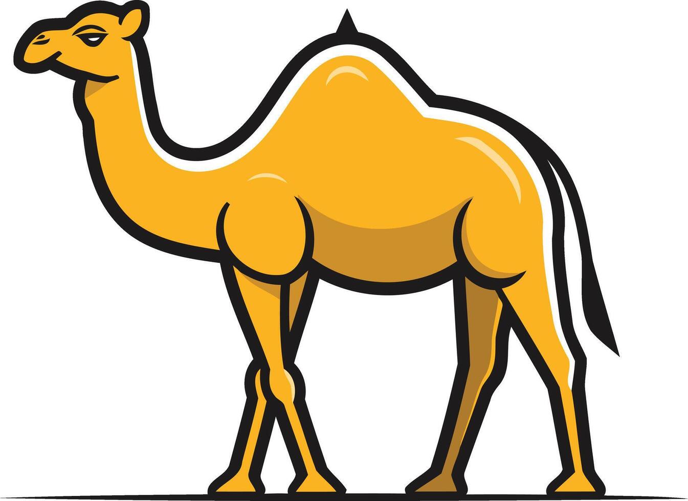 Cute cartoon camel with a friendly smile vector