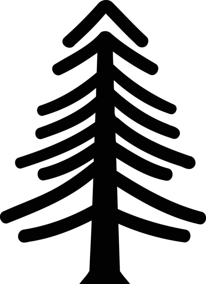Simple, black and white illustration of a pine tree vector