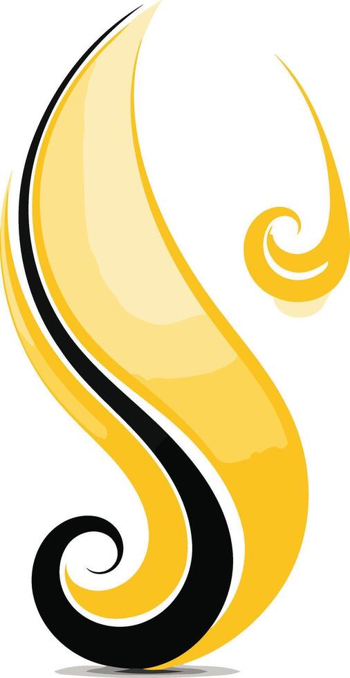 Abstract logo with yellow and black swirls vector