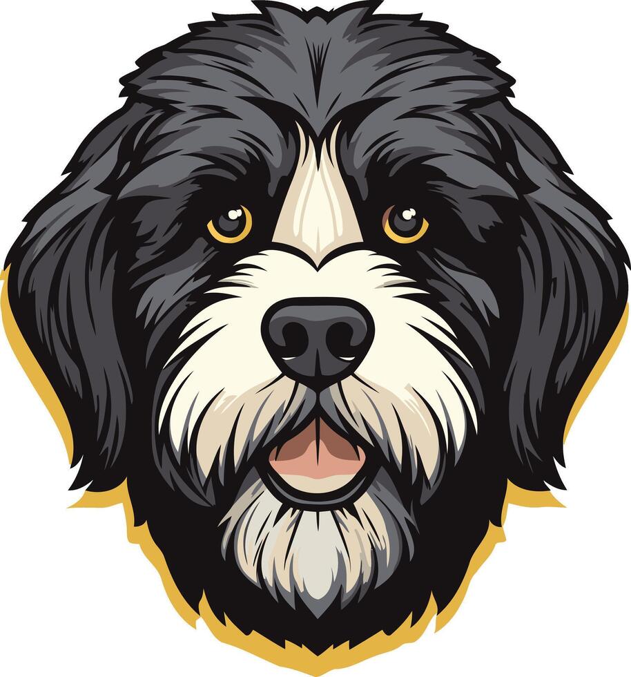 Cute cartoon illustration of a bichon frise dog with a happy expression vector