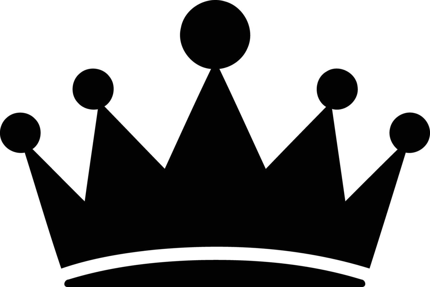 Simple black and white crown icon, perfect for logos, branding, and web design vector