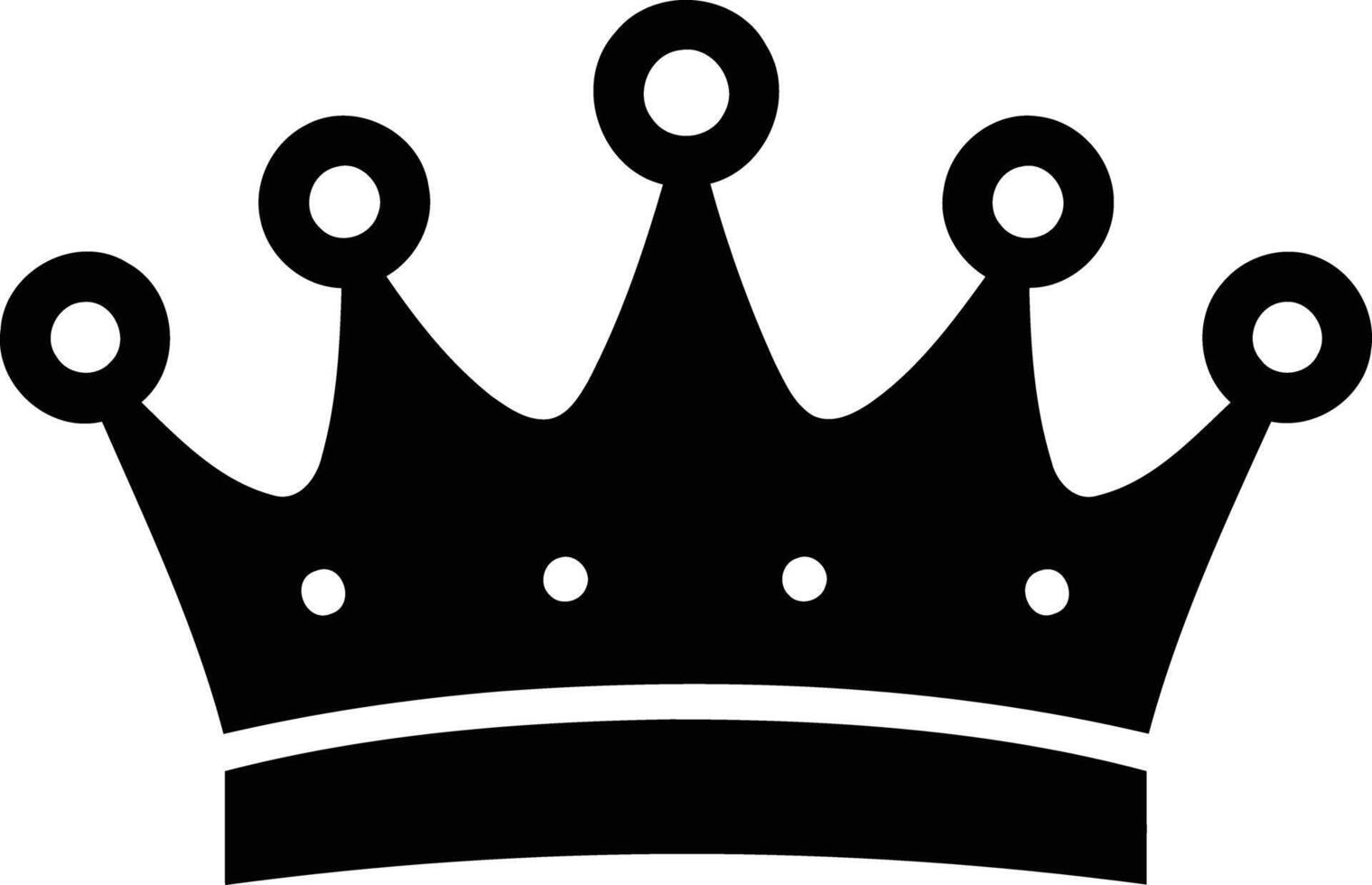 Simple black and white crown silhouette, perfect for royalty, success, and power themed projects vector