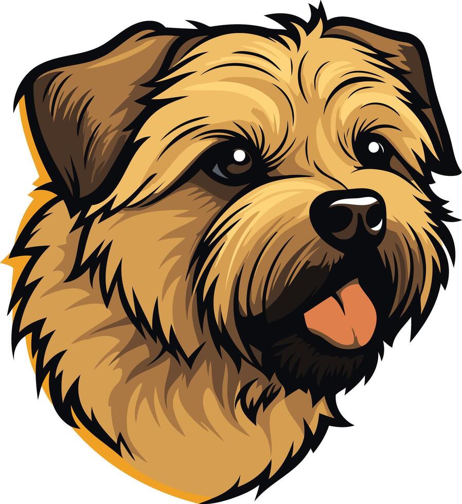 Cute cartoon illustration of a norfolk terrier dog with a friendly expression vector