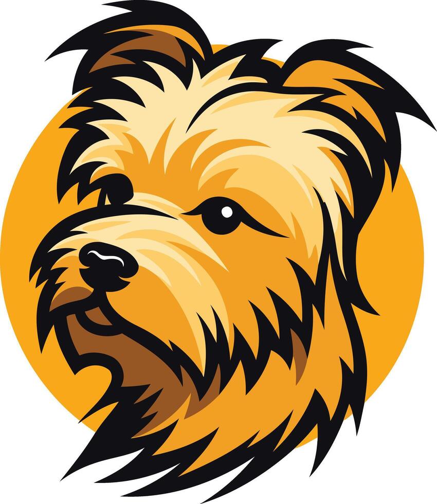 Yorkshire Terrier Head Mascot Illustration vector