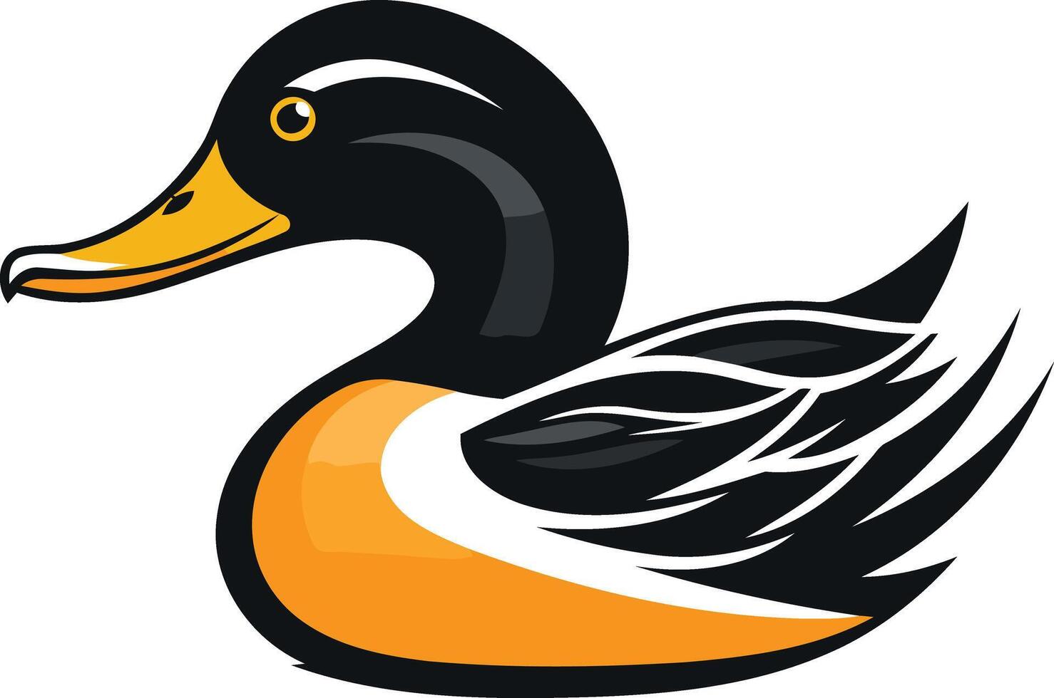 A bold and cartoonish duck logo, perfect for a sports team, brand, or product vector