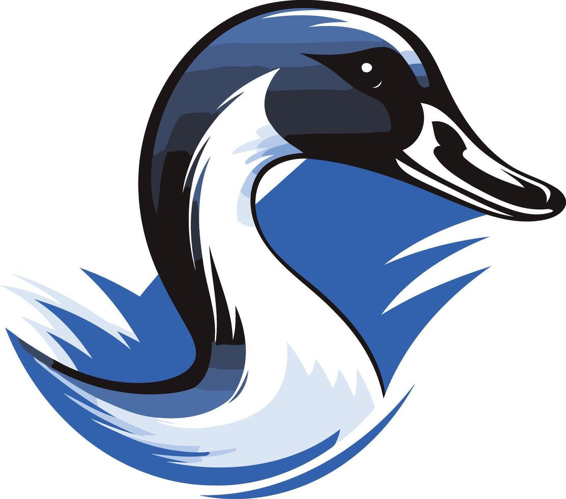 Bold and stylized illustration of a goose head, perfect for logos, sports teams, or nature themed designs vector