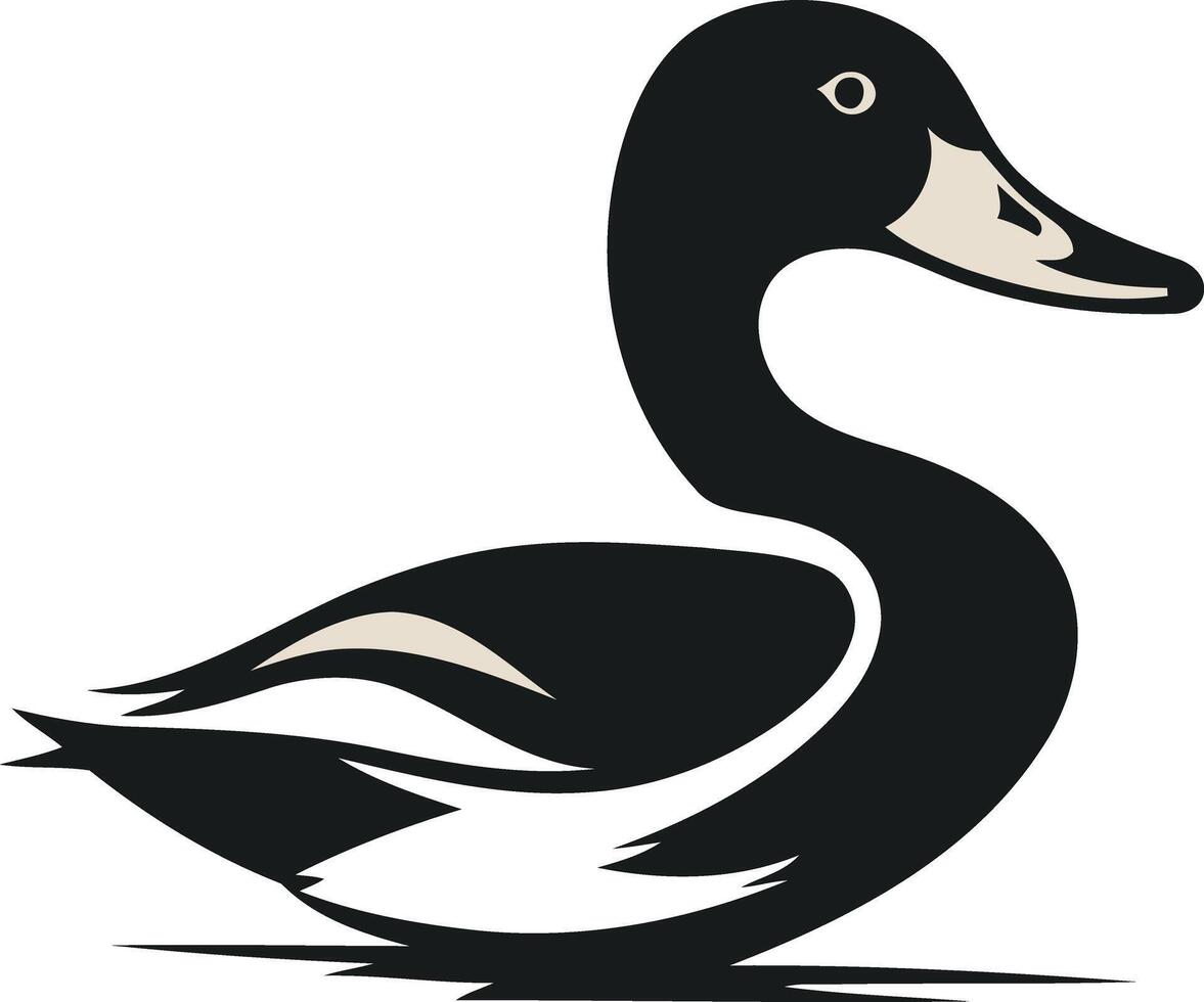 A simple yet striking illustration of a duck, perfect for logos, branding, or designs with a nature inspired theme vector