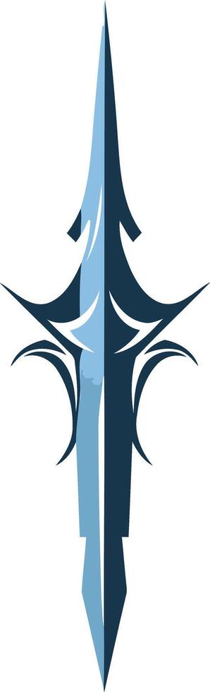 Stylized blue and gray sword design, ideal for logos, branding, or gaming elements vector