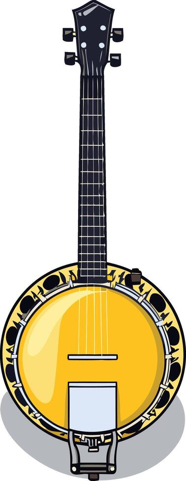 A vibrant illustration of a banjo, perfect for music related projects vector