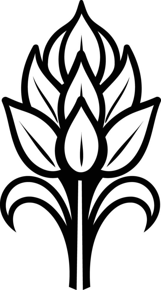 Elegant black and white stylized floral design vector