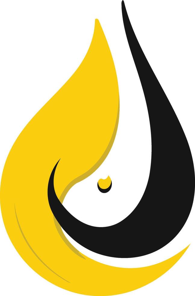 Abstract Drop of Liquid with Yin Yang Symbol vector