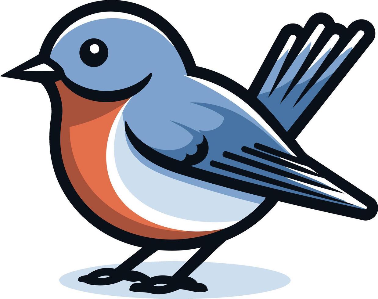 Cartoon Illustration of a Bluebird vector