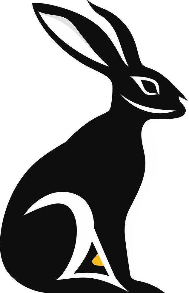 A simple yet striking silhouette of a rabbit, perfect for branding, logos, or design projects vector
