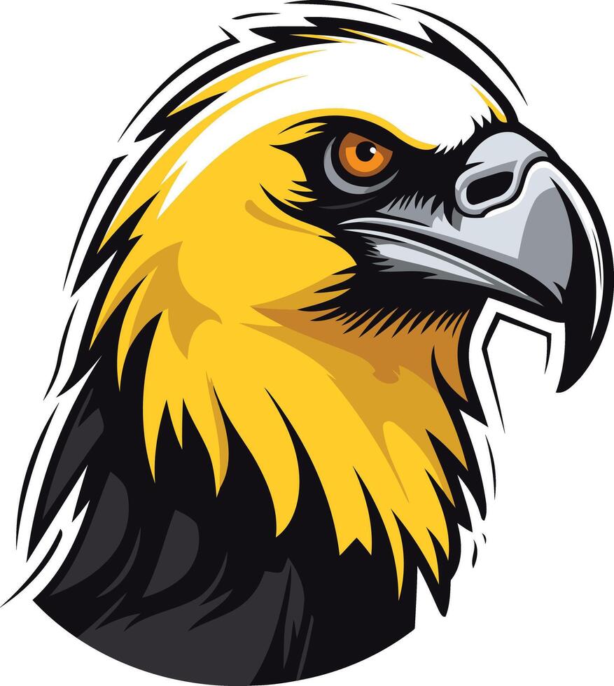 Aggressive eagle head element illustration, perfect for sports teams, logos, and branding vector