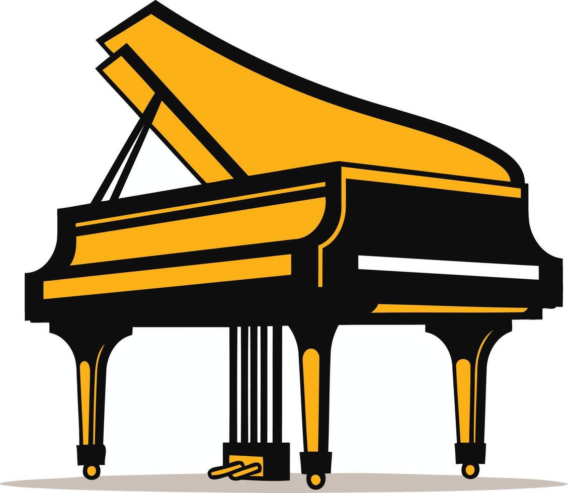 Simple, minimalist illustration of a grand piano, perfect for website banners, presentations, or educational materials vector