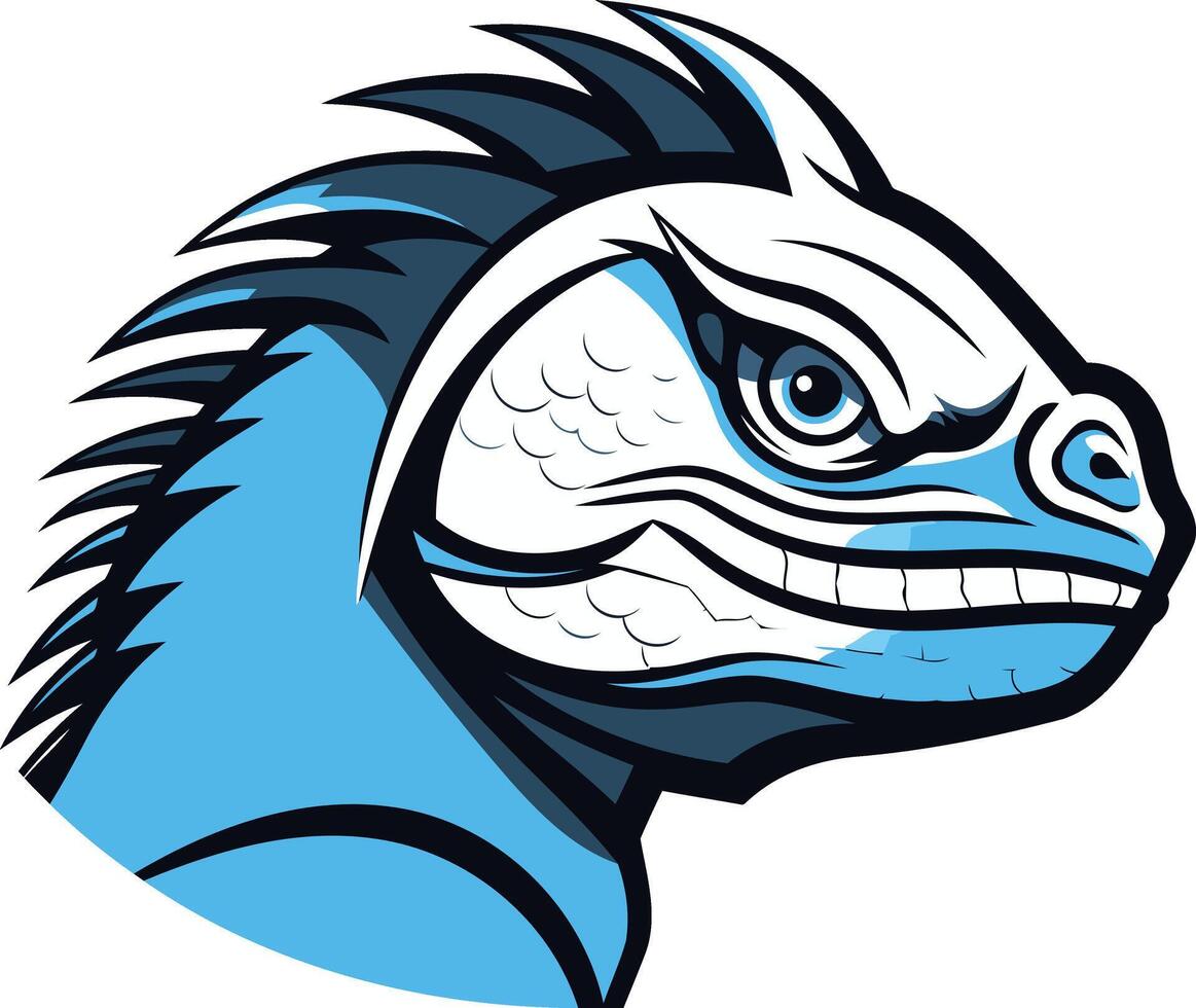 Blue and White Lizard Mascot Design vector