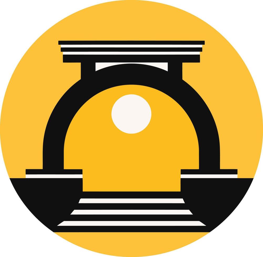 Archway on a Yellow Background vector