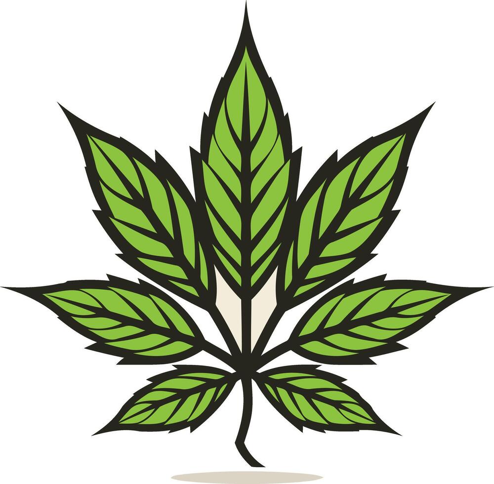 A stylized green leaf design, perfect for eco conscious brands, natural products, and wellness businesses vector