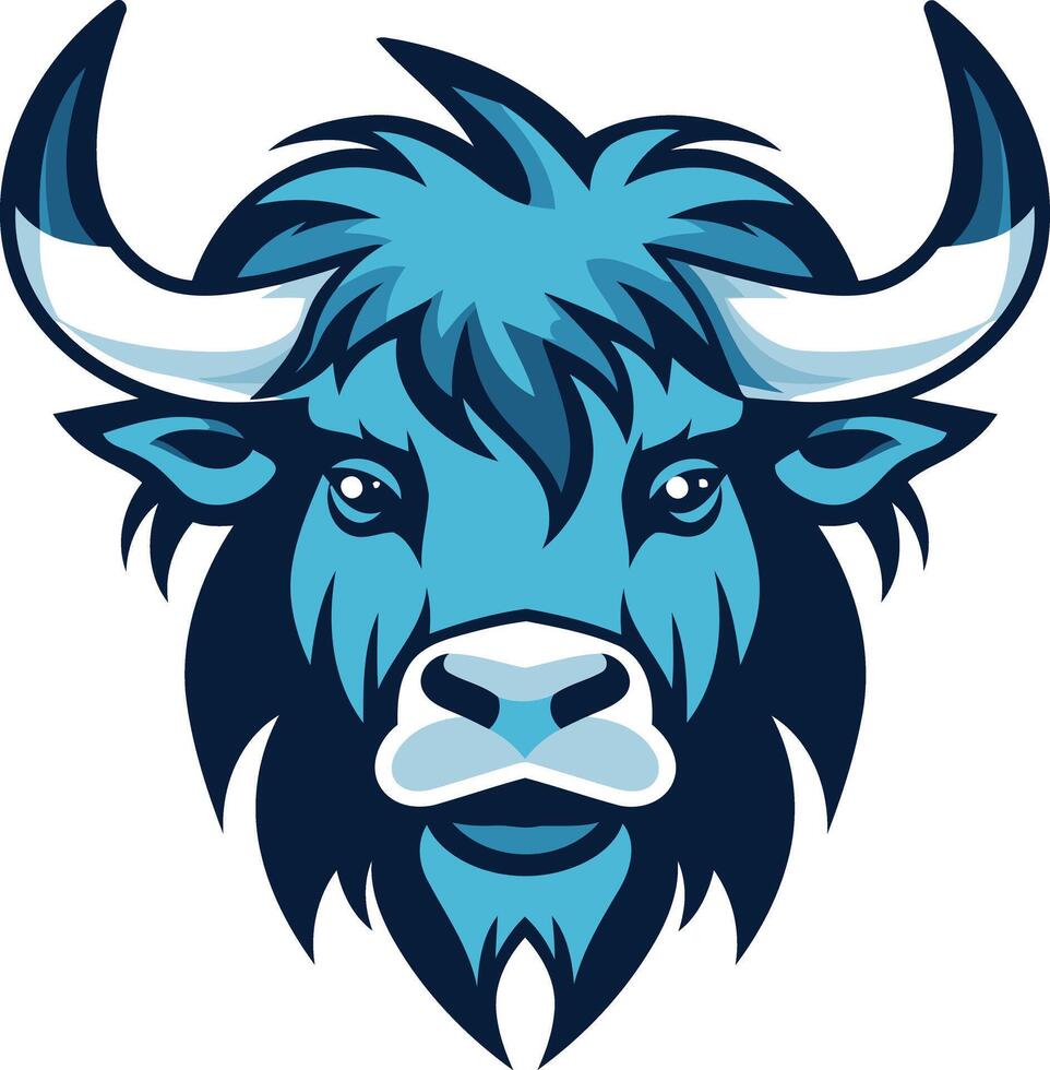 Blue Bull Mascot Illustration vector
