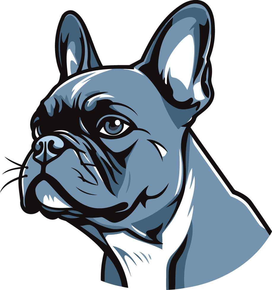 French Bulldog Portrait Illustration vector