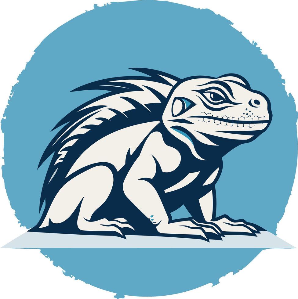 Lizard Illustration on Blue Background vector
