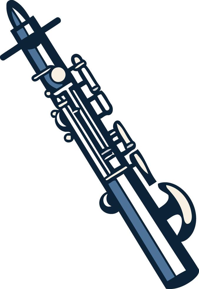 A stylized illustration of a piccolo, a high pitched woodwind instrument vector